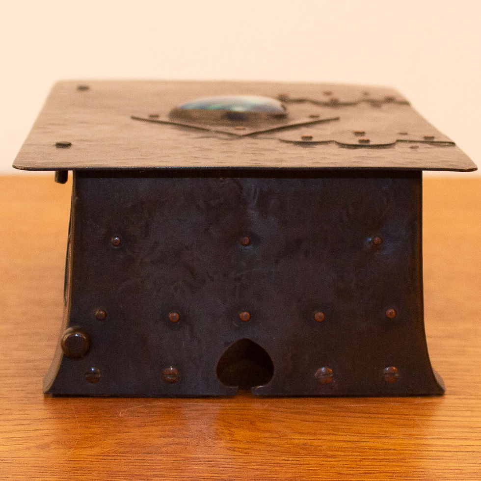 Thumbnail: Rare Arts and Crafts A E Jones Ruskin Pottery/Copper Bridge Gaming Box