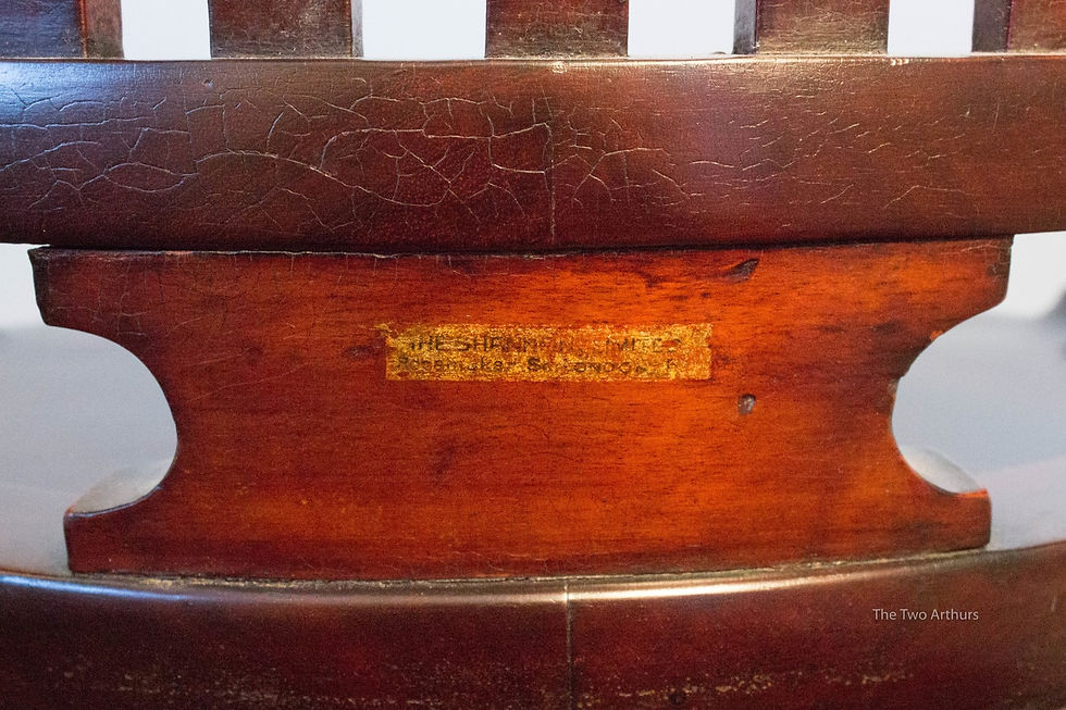 Thumbnail: VICTORIAN Mahogany Captains Swivel Office Chair The Shannon Ltd, London c. 1896