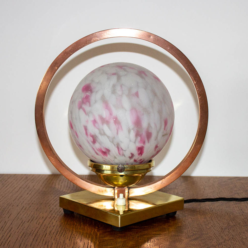 Jaques Adnet Modernist/Art Deco Saturns Ring Table Lamp/Light