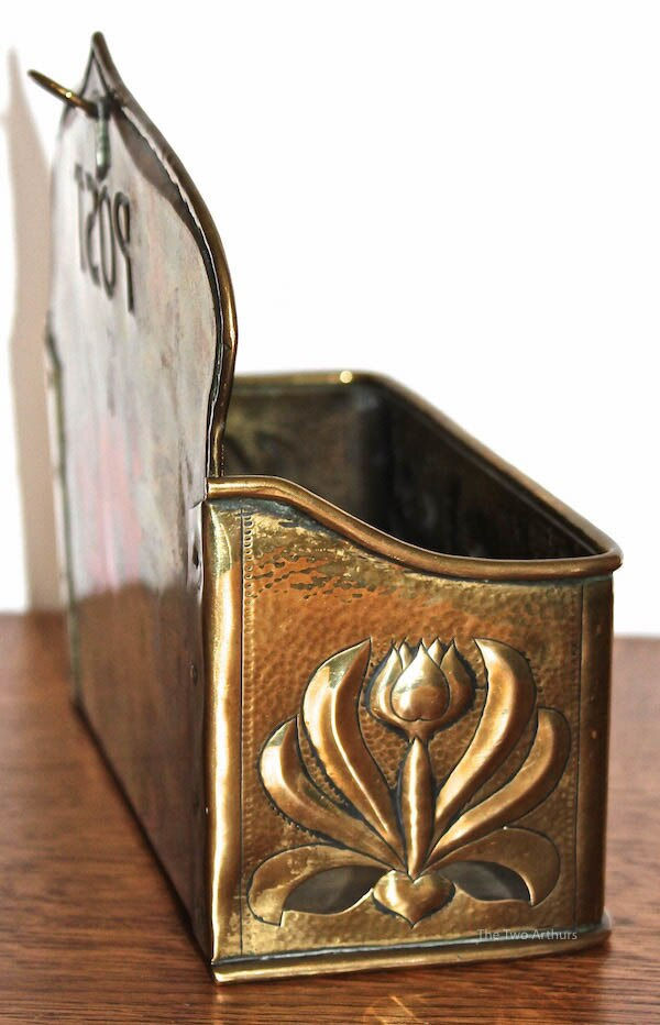 Thumbnail: Arts & Crafts Keswick Brass Letter Rack - SOLD