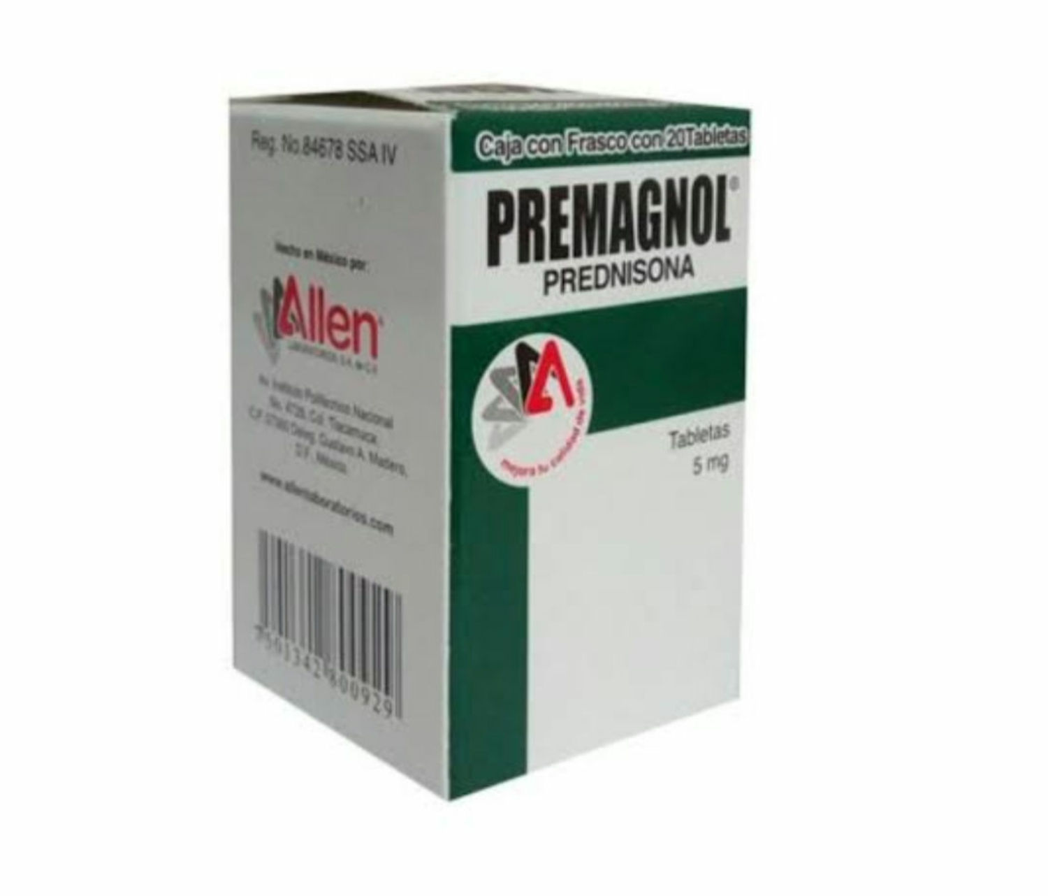  Premagnol prednisona Laboratorios Allen 20 tabletas/5mg

