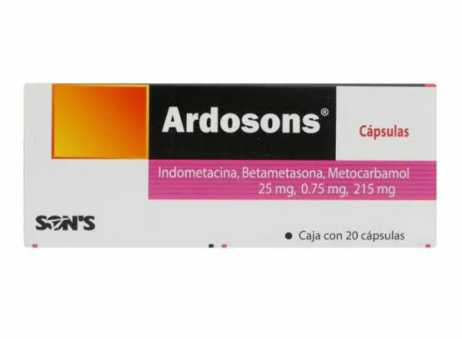  Indometacina/betametasona/metocarbamol Ardosons Son s