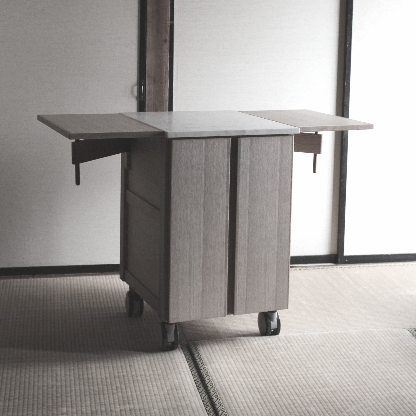 特注 大理石天板のバタフライ作業台