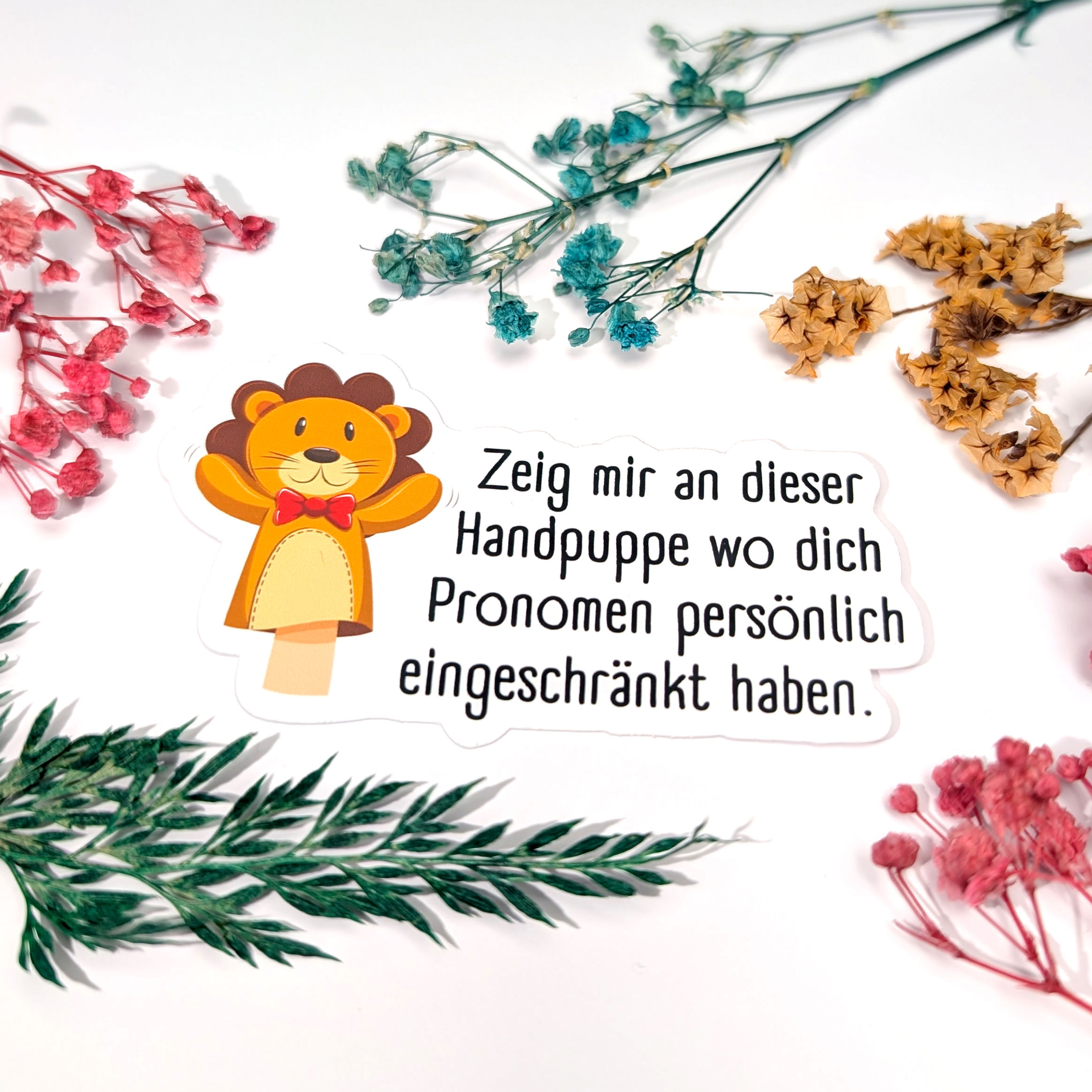 Sockenpuppe Pronomen - Sticker