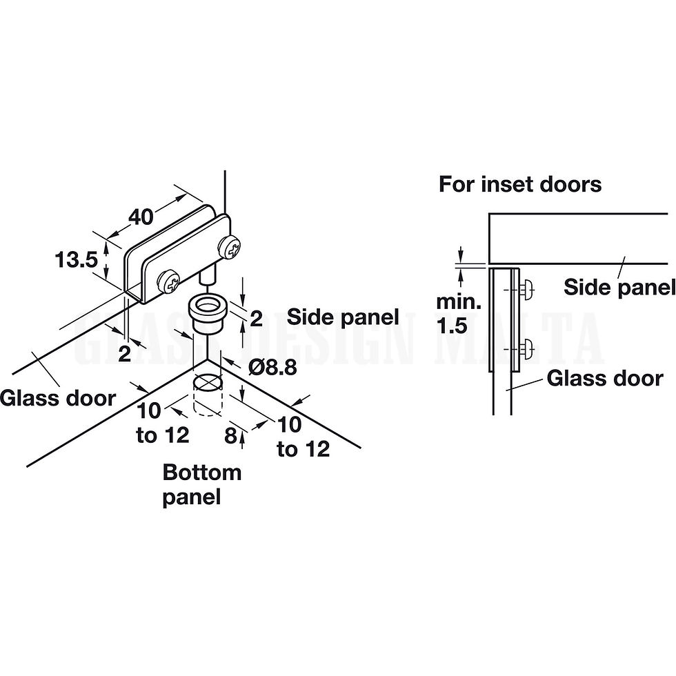 Thumbnail: Glass Cabinet Hinges: wood-glass (BLT-15)