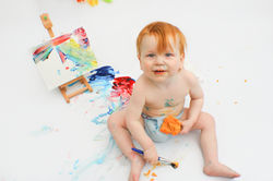paint smash, cake smash alternative, cakesmash, paint, cupcake smash, messy play