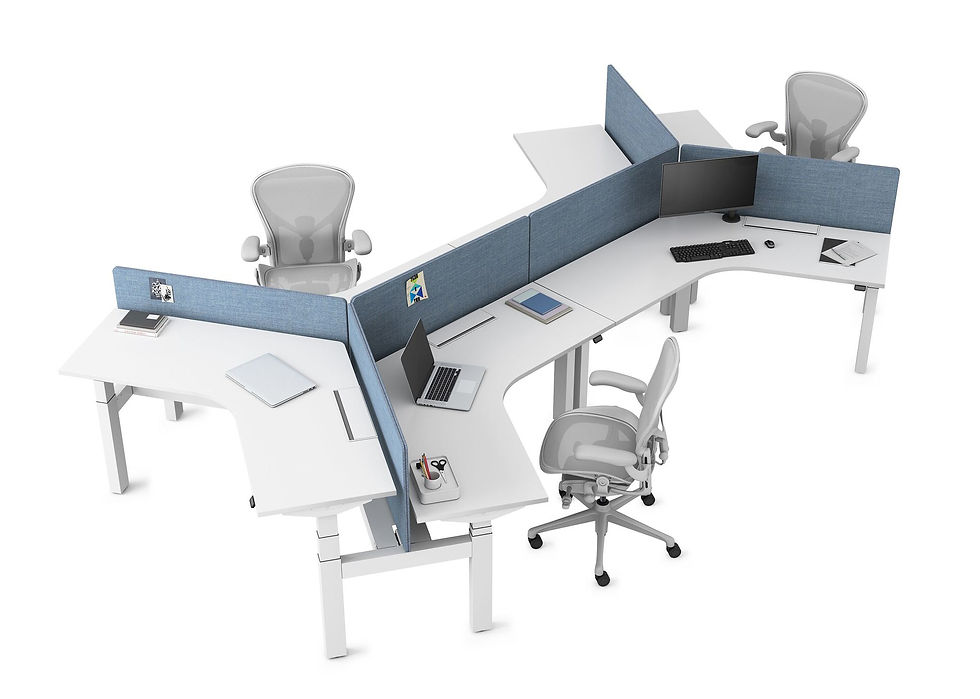 Herman Miller 升降桌尺寸 - 120度對坐式
