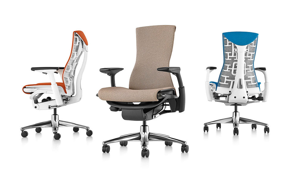 Herman Miller Embody 各角度展示於簡潔的背景上