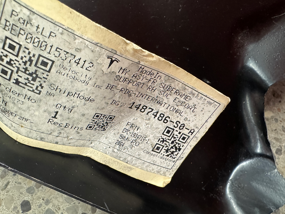 Thumbnail: 20-23 TESLA MODEL Y SUBFRAME SUPPORT RIGHT FRONT 1487486-S0-A