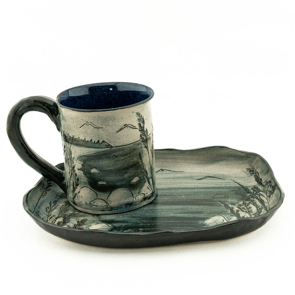 Thumbnail: 456. Komplekt kruusi ja alustassiga