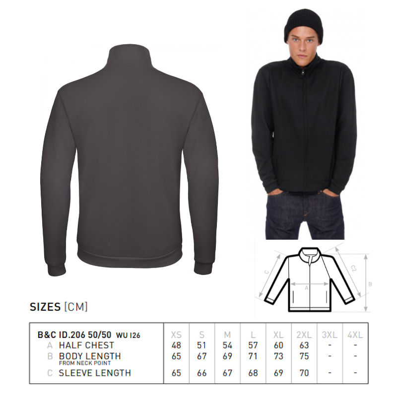 Miniatura: Felpa Full Zip Uomo B&C - minimo 10pz