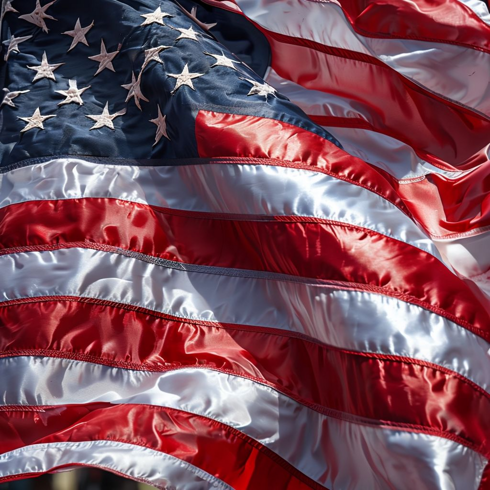 American Flag Waves Proudly in Fourth of July Parade