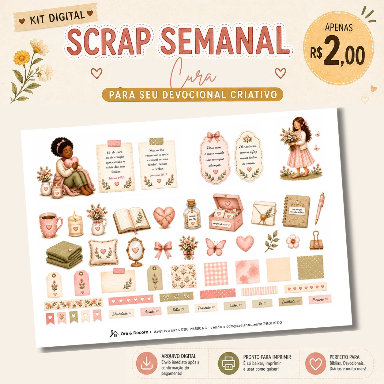 Arquivo digital em PDF - Scrap Semanal - Cura