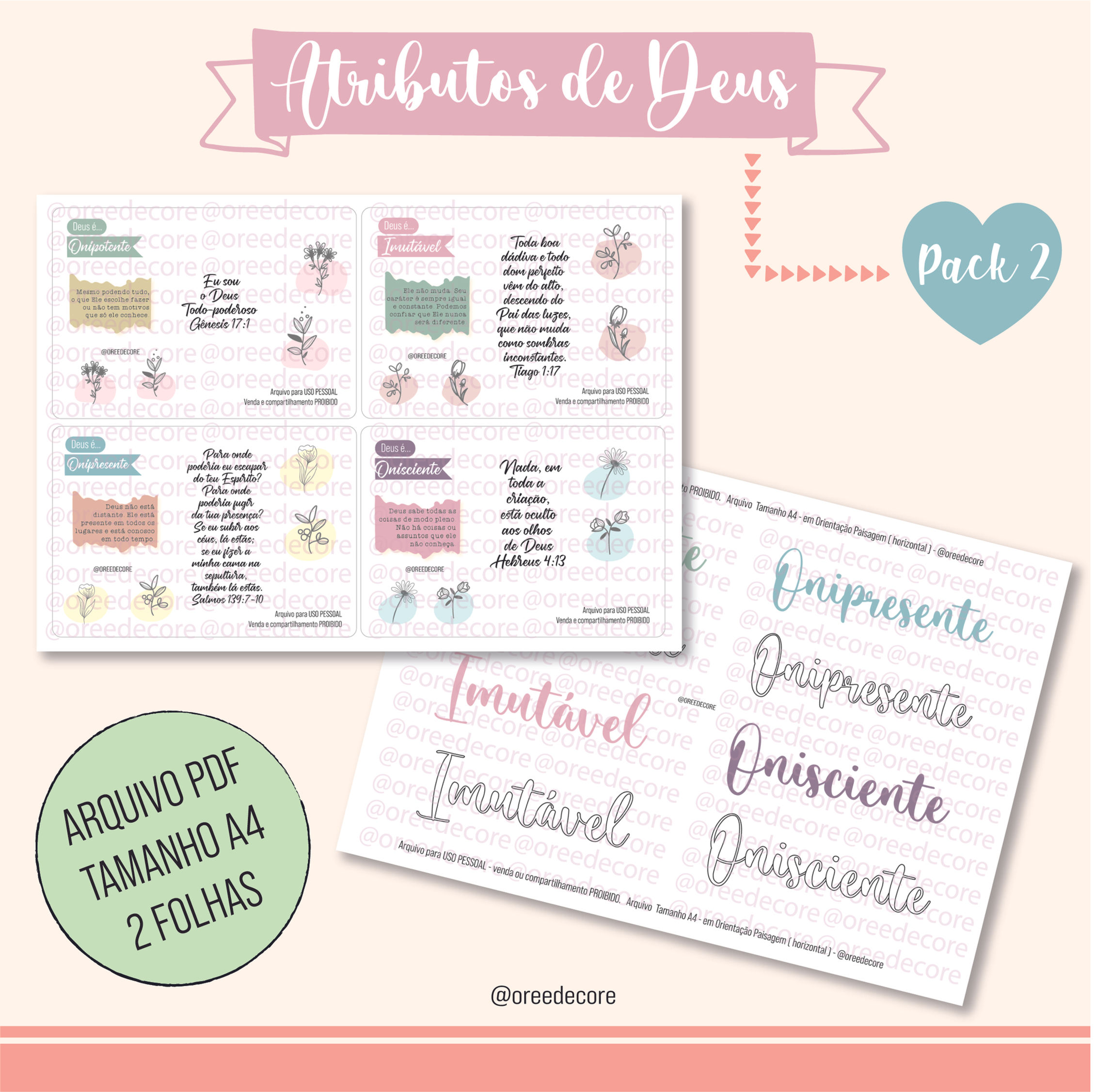 Arquivo PDF-  Atributos de Deus - Pack 2