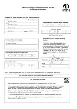 Direct Debit Form