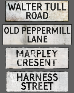 Aged street signage