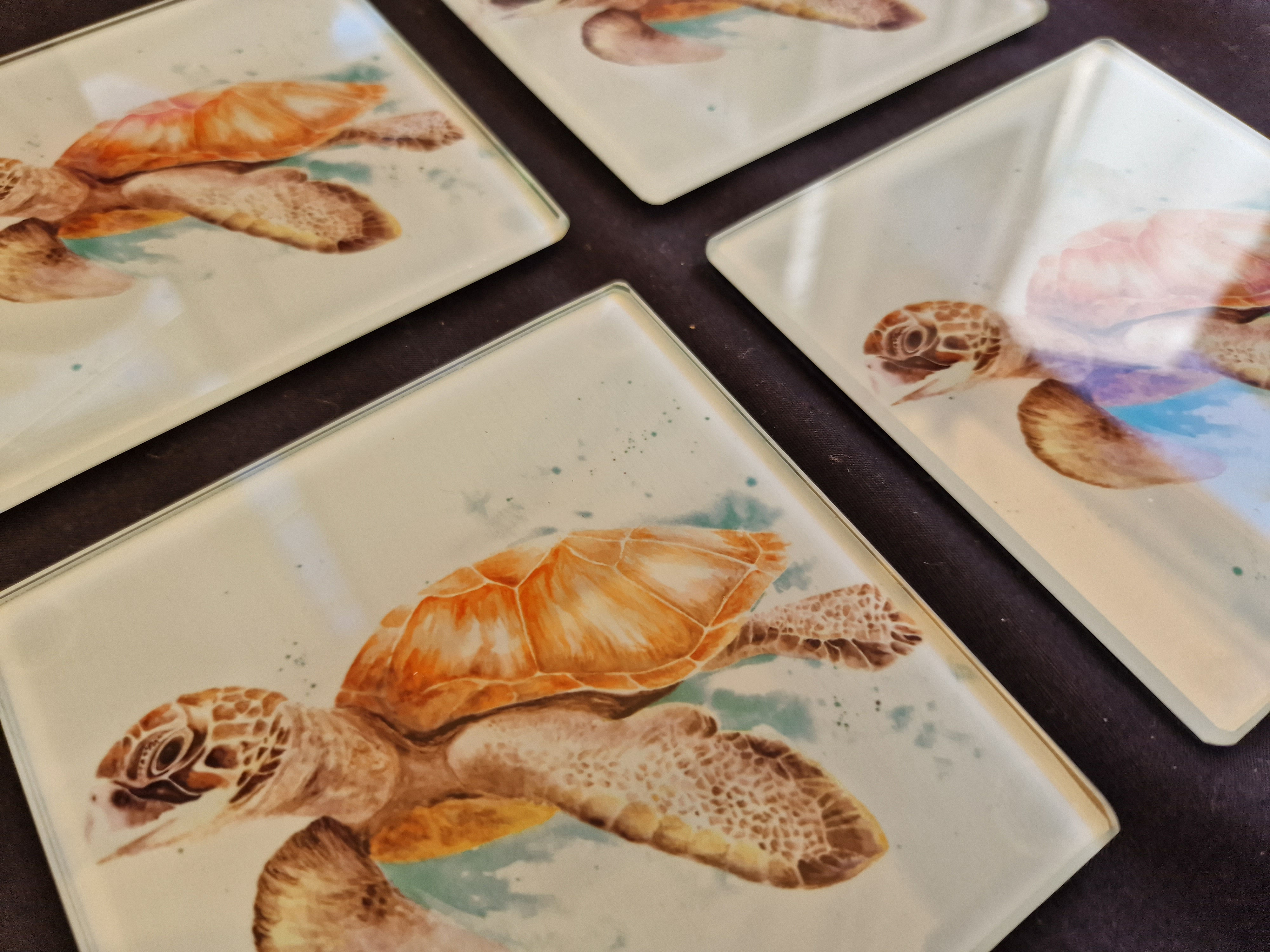 Turtle Glass Coasters