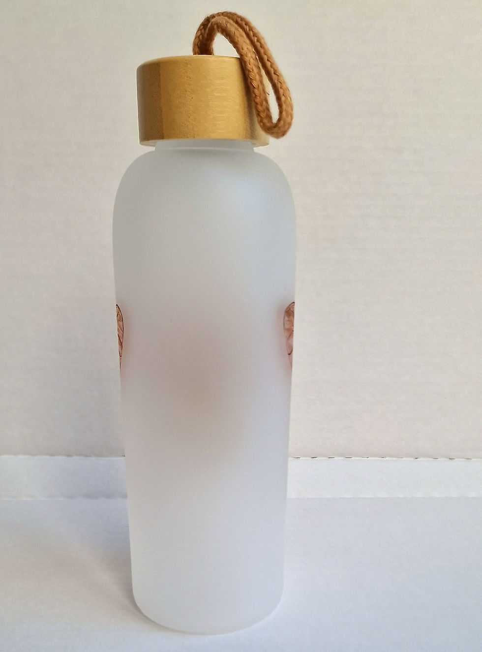 Thumbnail: Bee Frosted Glass Water Bottle with Bamboo screw lid