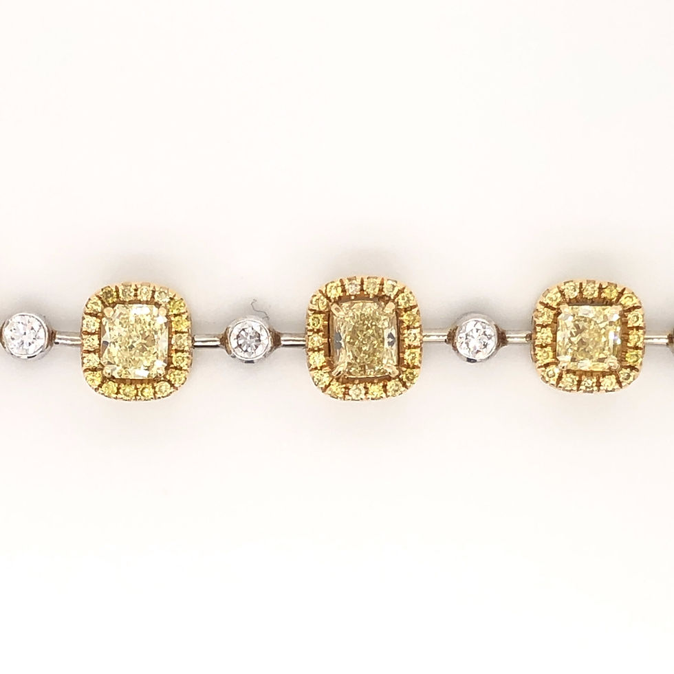 Thumbnail: 6.34cts Fancy yellow diamond bracelet