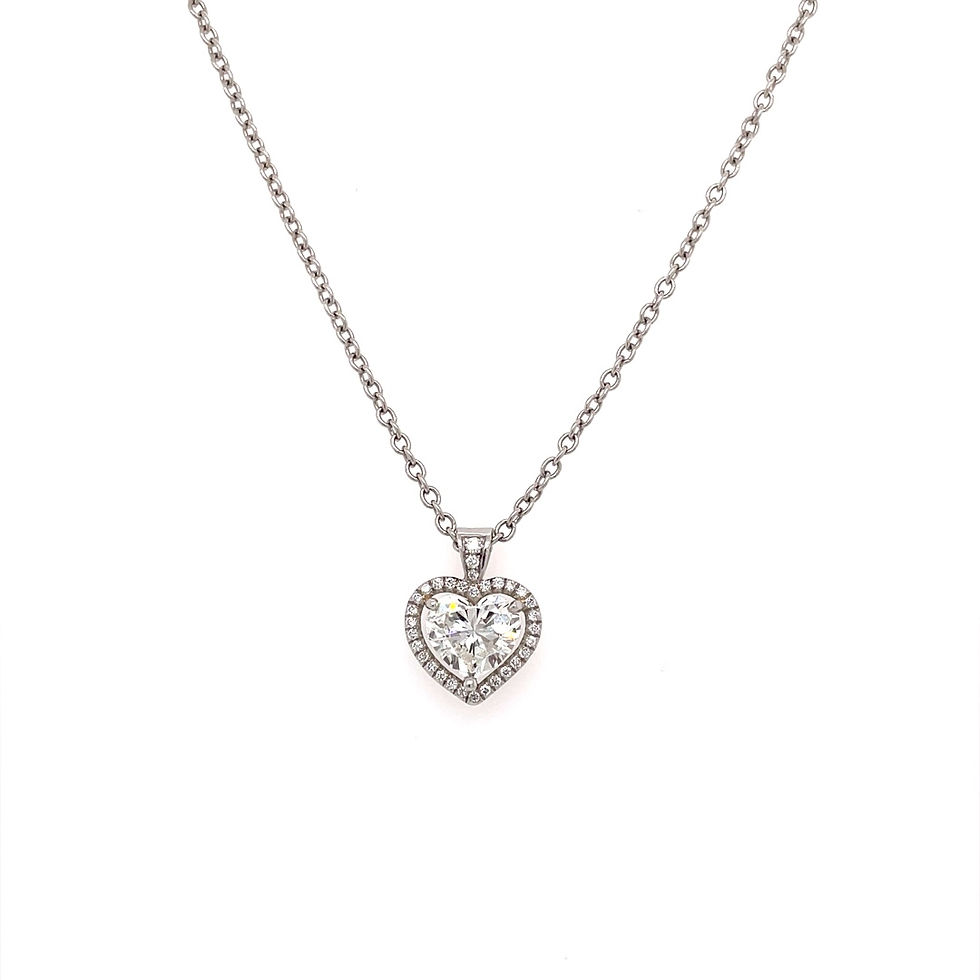 Thumbnail: 1.50cts heart brilliant diamond pendant with Platinum chain
