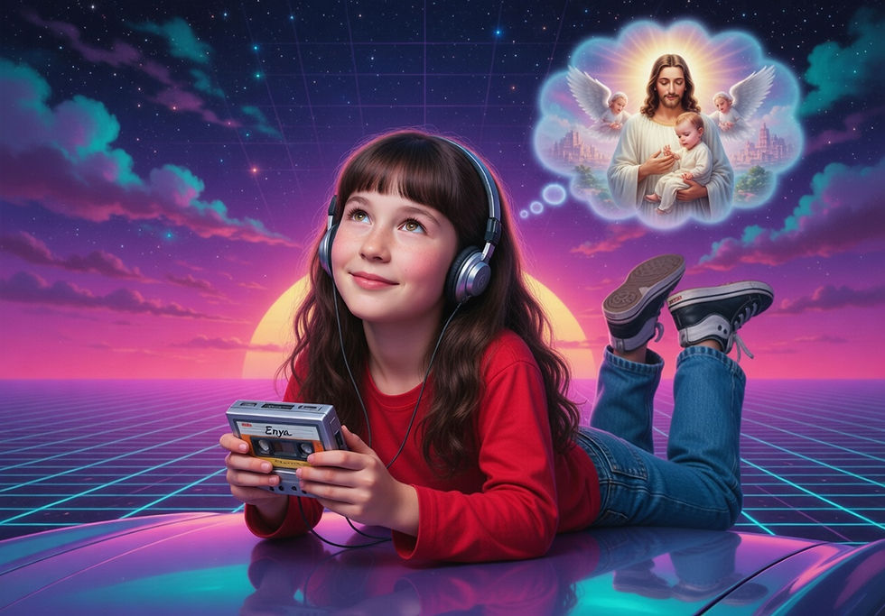 Retro Sonya as a teenage stargazer, listening to Enya, and dreaming of heaven!