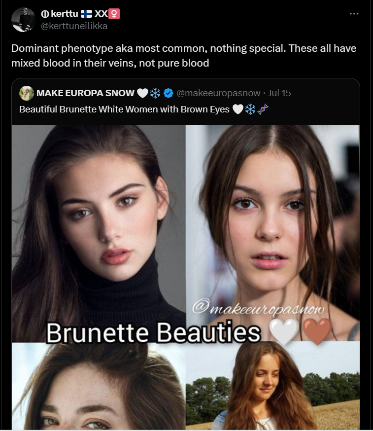 brunette prejudice, brunette discrimination, nordicism, nordicist