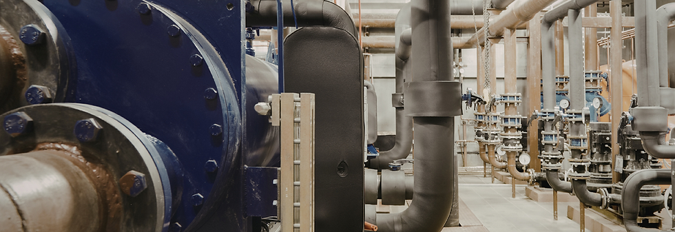 Close up Industrial Manufacturing facility duct and piping infastructure