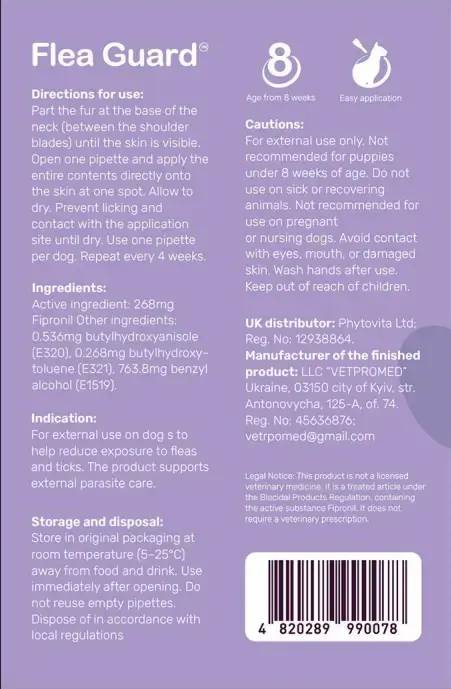 Thumbnail: Flea Guard Spot-On for Large Dogs (20–40kg)