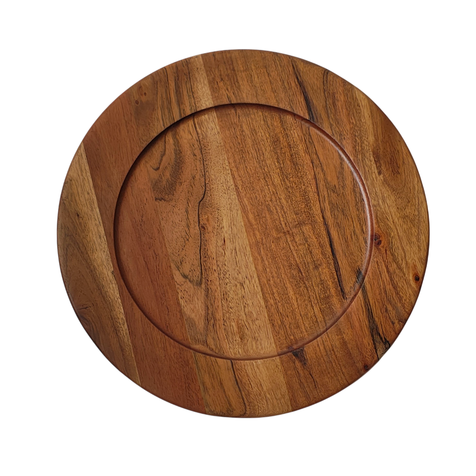 Thumbnail: Round wooden charger plate