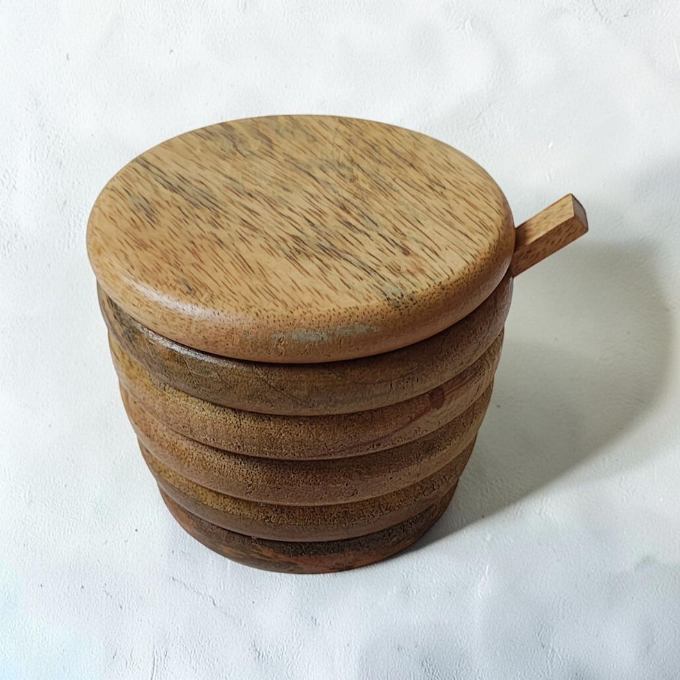 Thumbnail: Fluted Wood Pod with Spoon