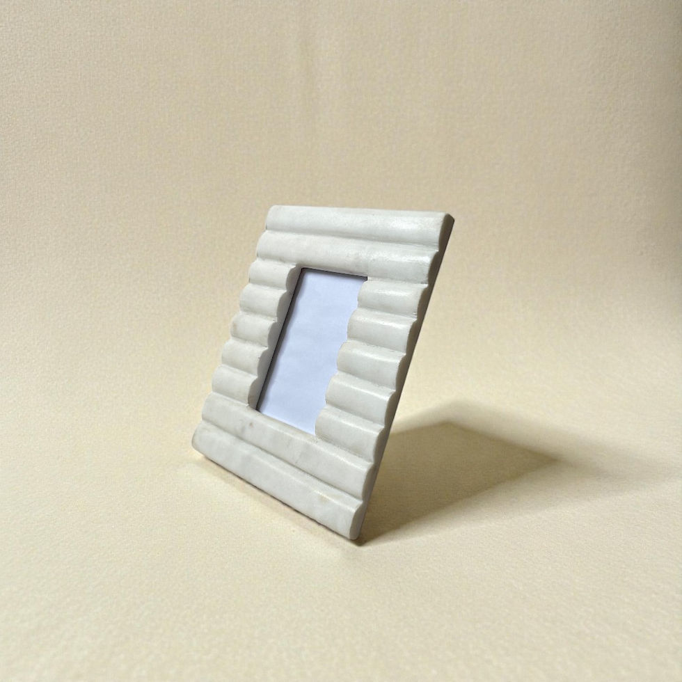 Small rectangle fluted textured marble Photo frame