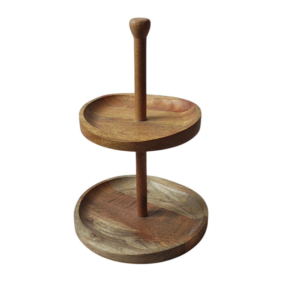 Thumbnail: Wood Ripple 2-Tier Stand