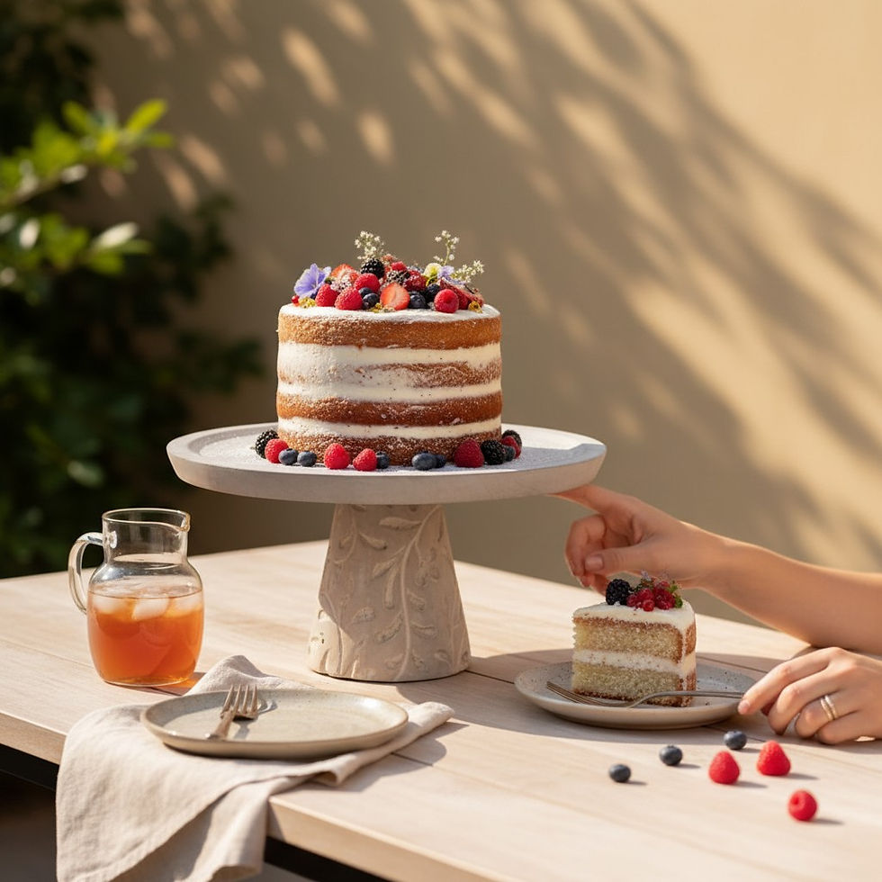 Thumbnail: Carved Wood Cake Stand