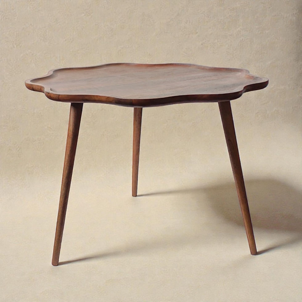 Heritage scalloped wood coffee table