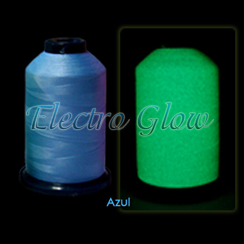 Hilo Azul Luminiscente Fluorescente para Costura o Bordados Brilla Obscuridad
