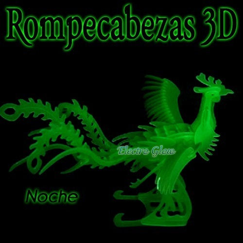 Rompecabezas Ave Fénix 3D Glow In The Dark Neón Luminiscente