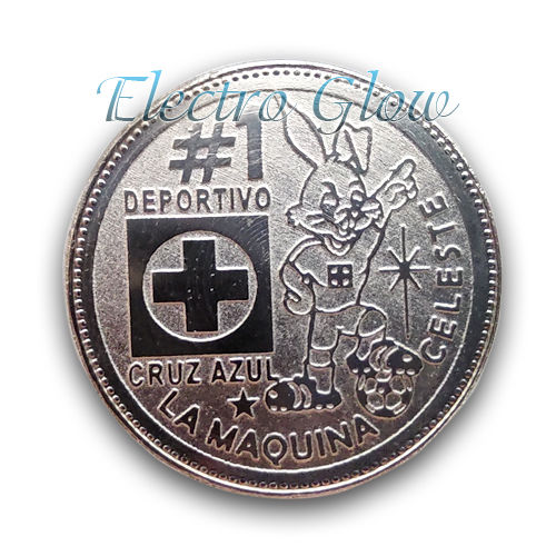 Moneda Equipo Futbol Cruz Azul Escudo y Mascota Baño Plateado