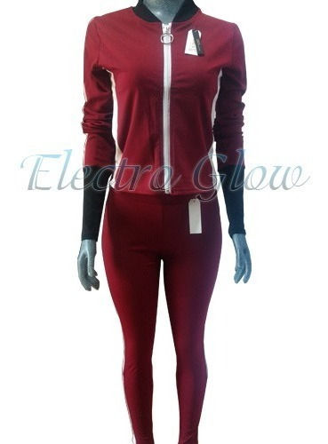 Conjunto Deportivo Vino Talla Chica Pants Sudadera para Gym