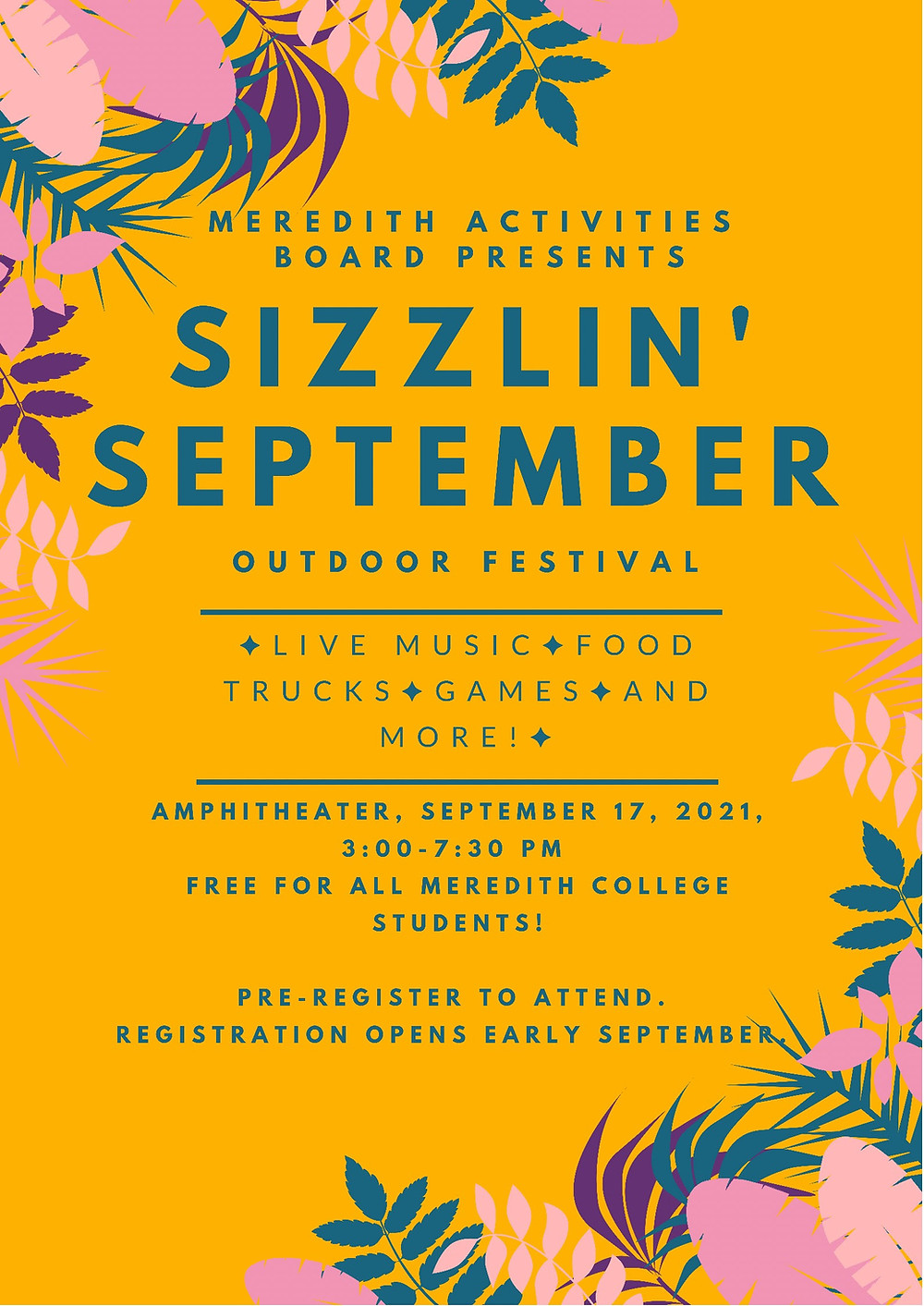 A flyer describing Sizzlin' September