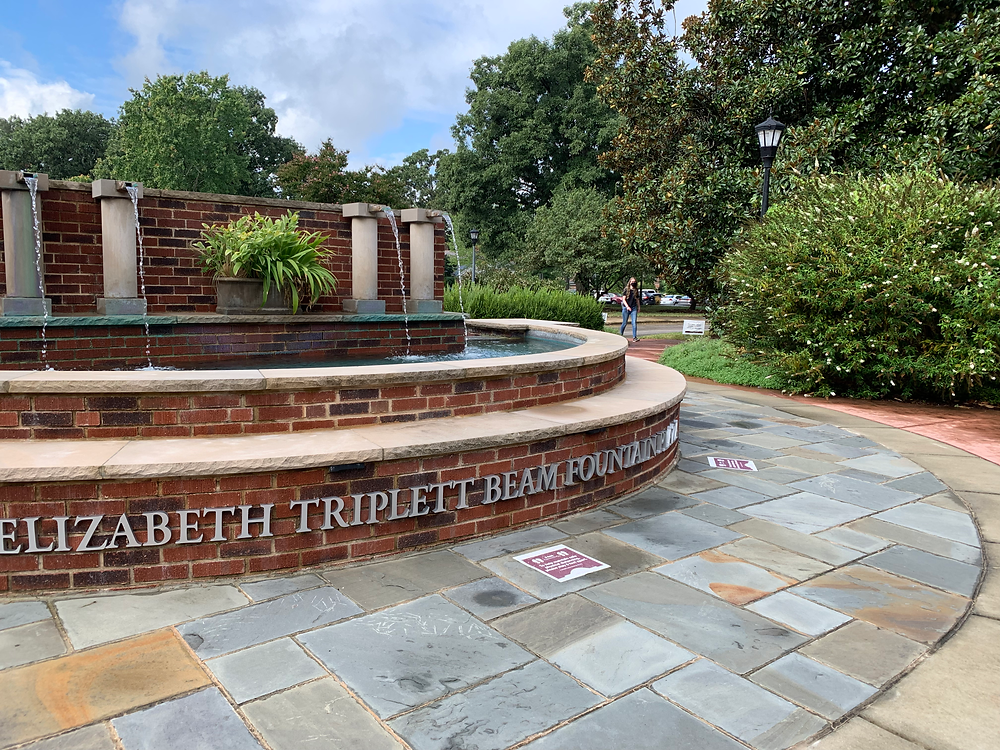 The front fountain at Meredith College