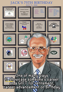 Artwork showcasing career achievements