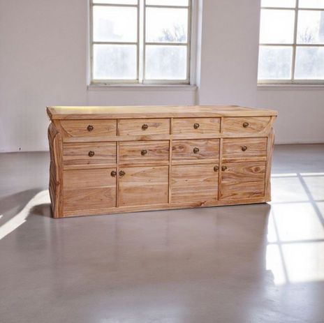 aparador de madera maciza blanqueada
