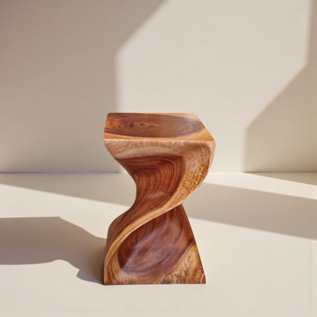 Taburete mesita auxiliar madera maciza