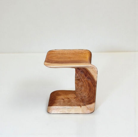 taburete mesita auxiliar de madera maciza de suar