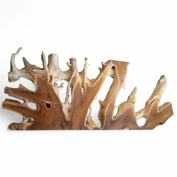 cabecero rústico de madera de raíz teca