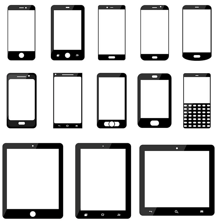 Collection of Anroid mobile and tablet devices.