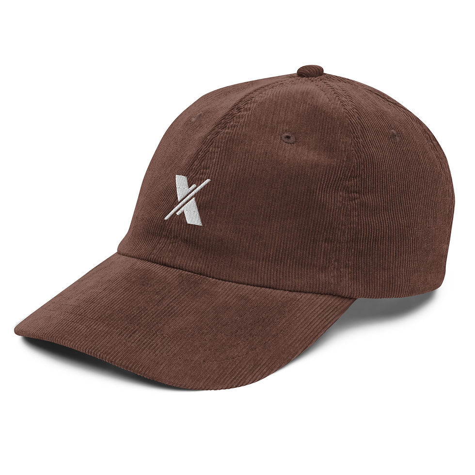 Thumbnail: This is our corduroy hat with a white embroidered logo.