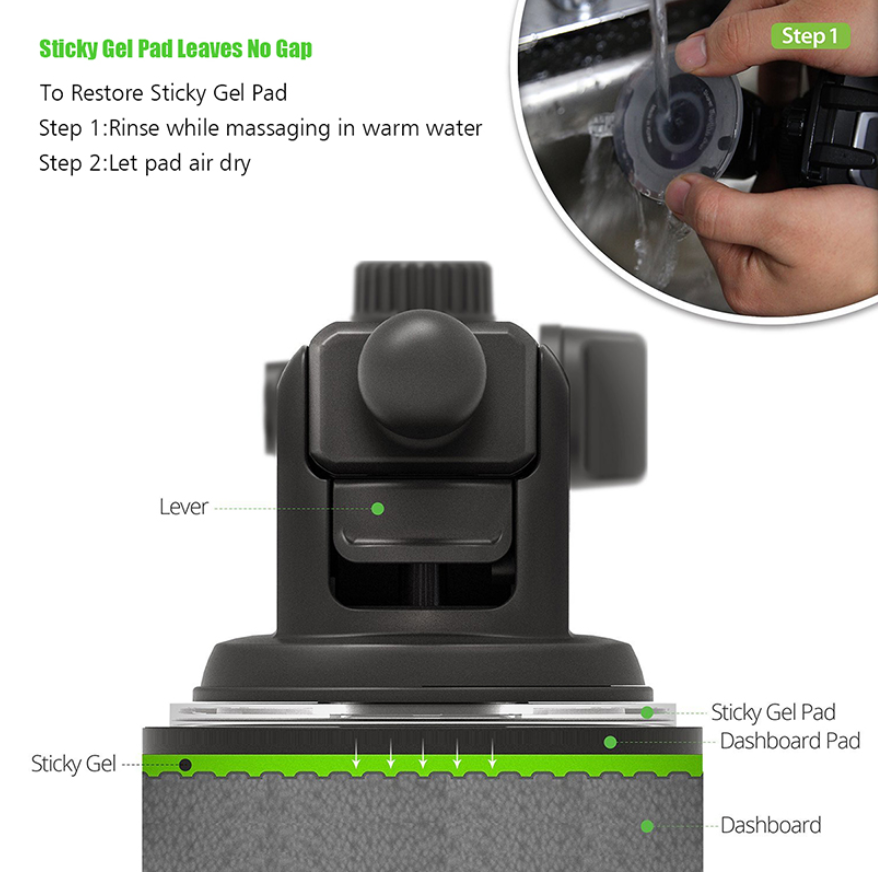 Thumbnail: Universal suction cup car phone holder