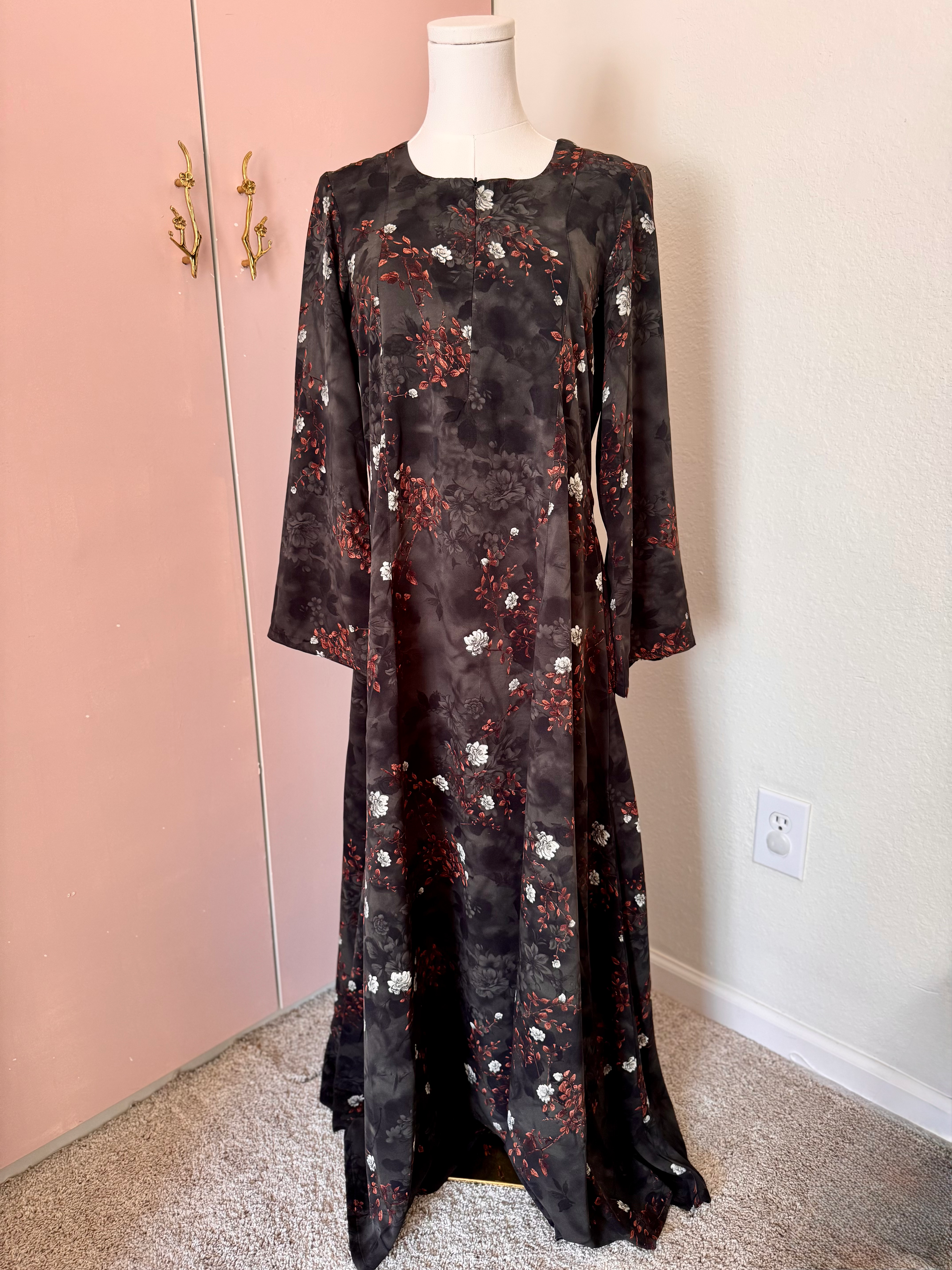 Dark Botanical—Georgette Floral