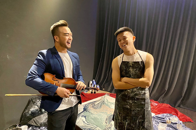 A Night in Malibu Art Collaboration with Violinist